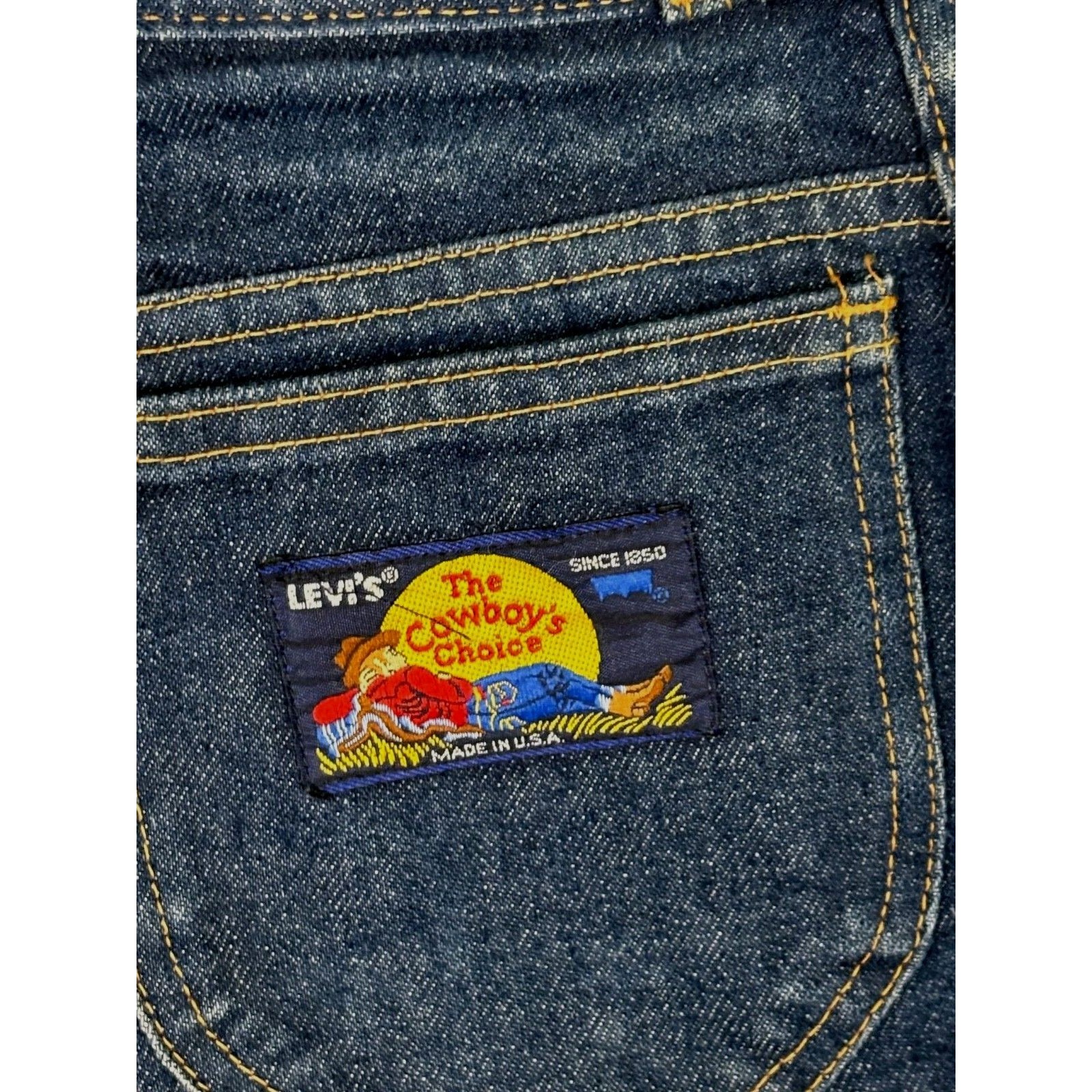 Vtg 70's Levi's Blue Patch Jeans Blue Tab Womens Juniors 24wx31l Made In Usa